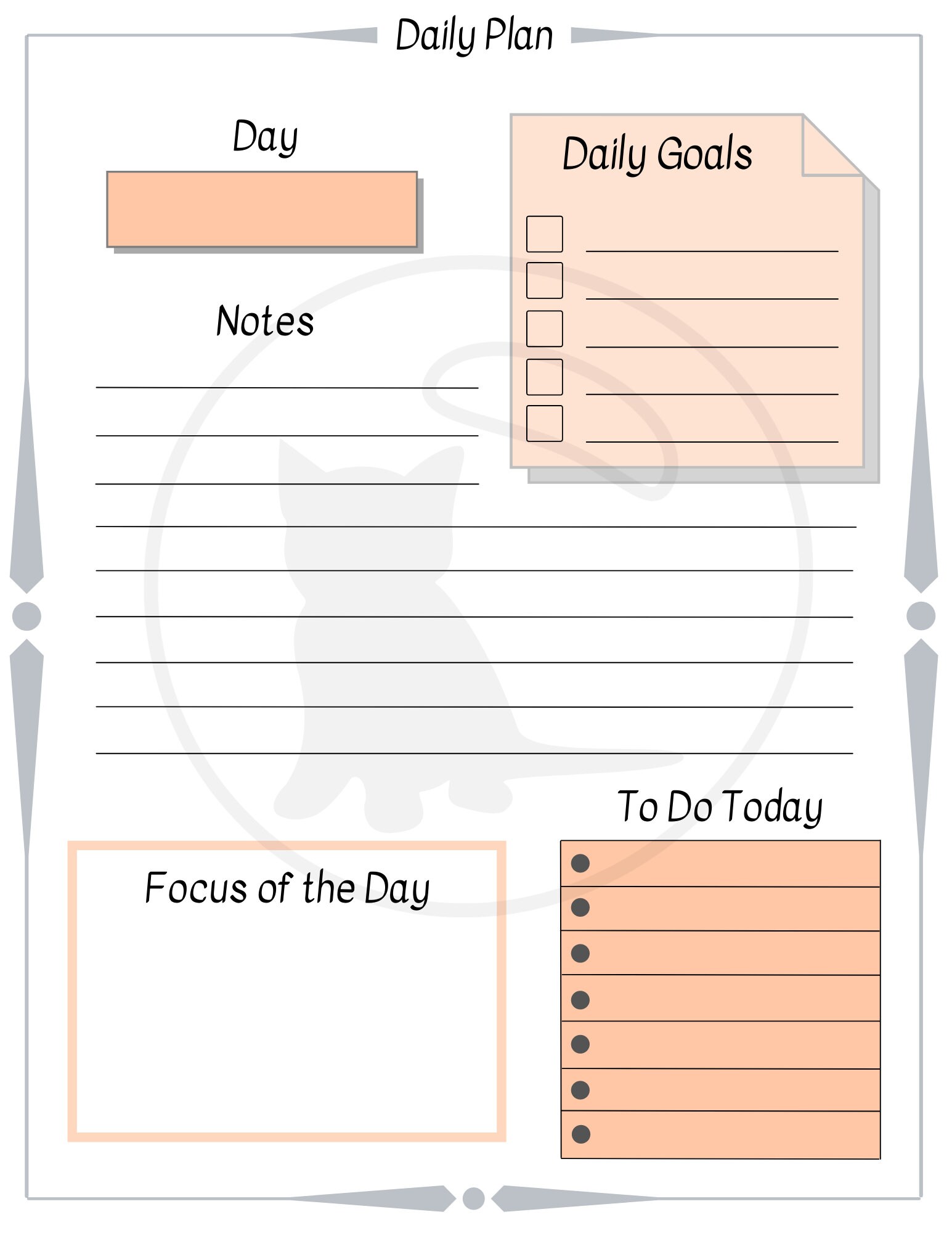 Printable Daily, Weekly, & Monthly Planner Page Set - Etsy