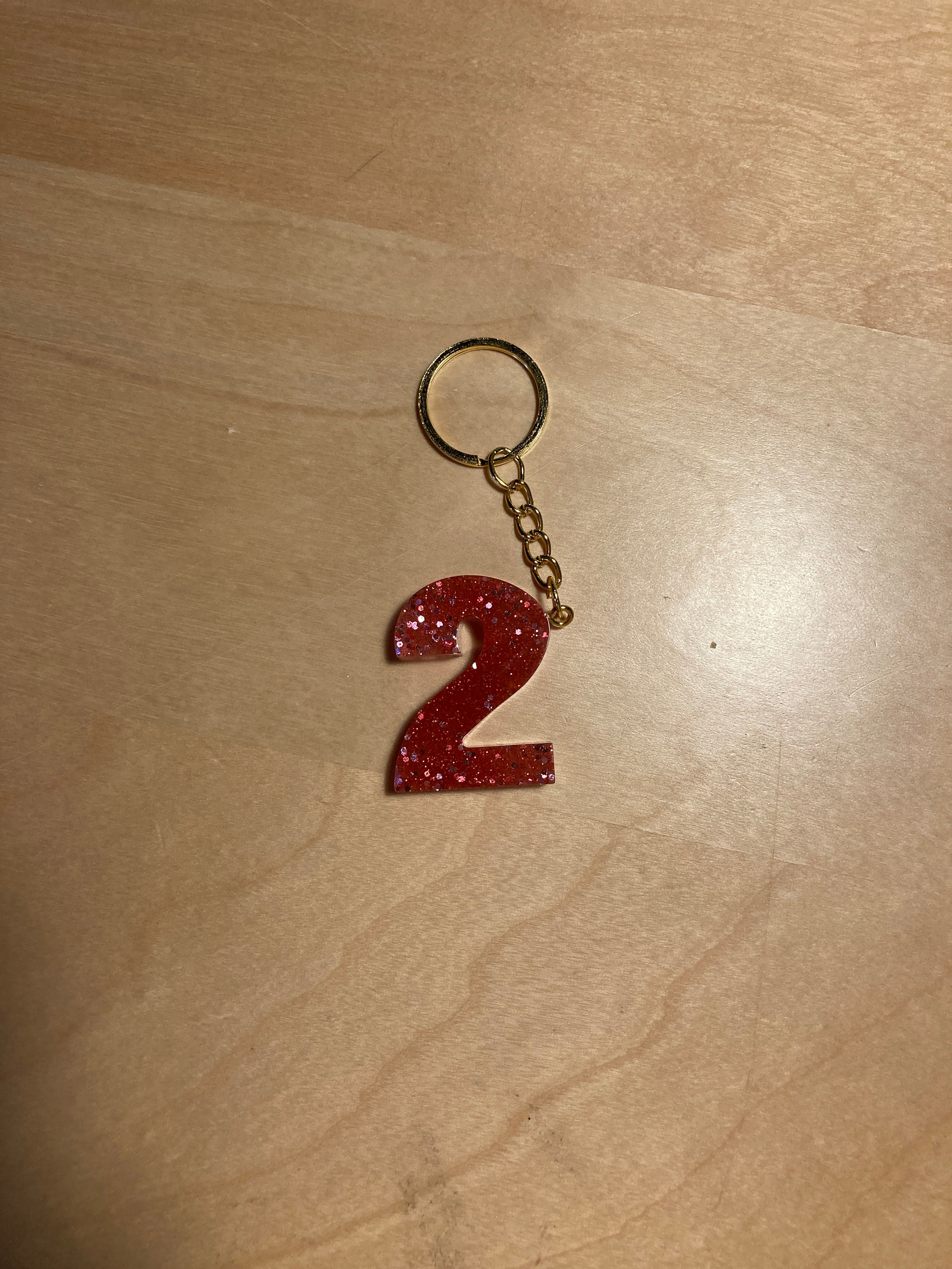 Chiffre 2 Pailletes Roses