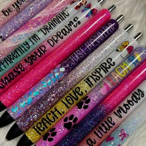 READY TO SHIP Glitter Pens | Gel Pens | Refillable Pens | Epoxy Pen