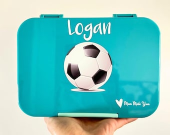 Personalised Bento Lunchbox (Medium) - Light Blue Soccer