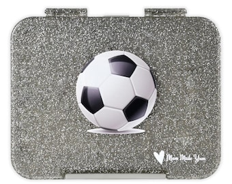 Personlig Bento-matlåda (Stor) - Glitter Silver Fotboll