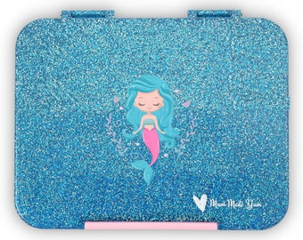 Personalised Bento Lunchbox (Large) - Sparkle Blue Mermaid
