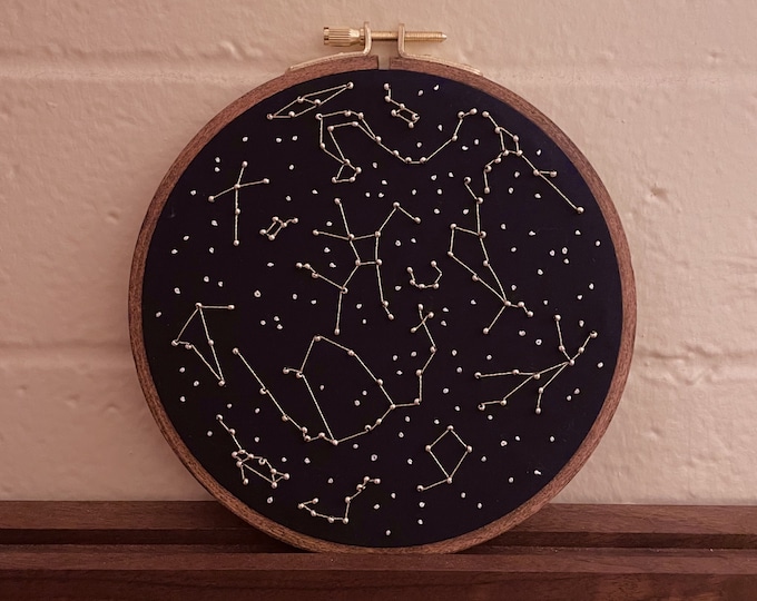 Custom Constellation Map Anniversary / Birthday Embroidery Hoop