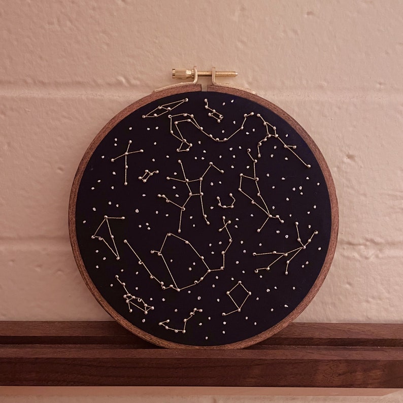 Thread Constellation Custom Constellation Map Anniversary / Birthday Embroidery Hoop - Etsy