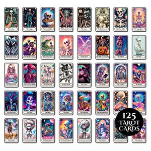 Funny Tarot Card PNG Bundle Printable Sarcastic Witchy Shirt Graphic Sublimation Design Funny Skeleton Halloween Clipart Digital Download image 2