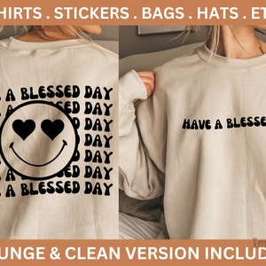 Camiseta con cara sonriente / Que tengas un buen día / Camiseta cristiana de moda / Ropa estética / Ropa preppy / Chica VSCO / Camiseta retro holgada y elegante