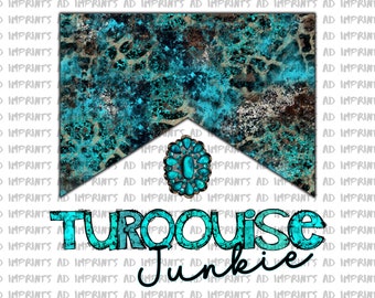 Turquoise Junkie PNG | Western Png | Leopard Print | Cheetah Print | Cowboy Png | Western Png | Tshirt Png | Png Files For Sublimation