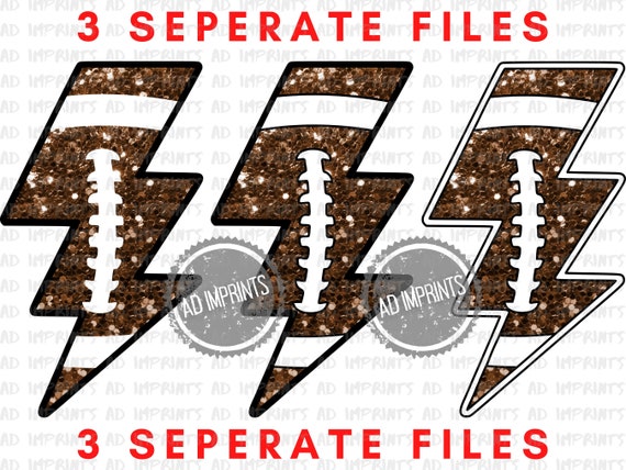 Football Lightning Bolt PNG Bundle / Glitter Lightning Bolt - Etsy México