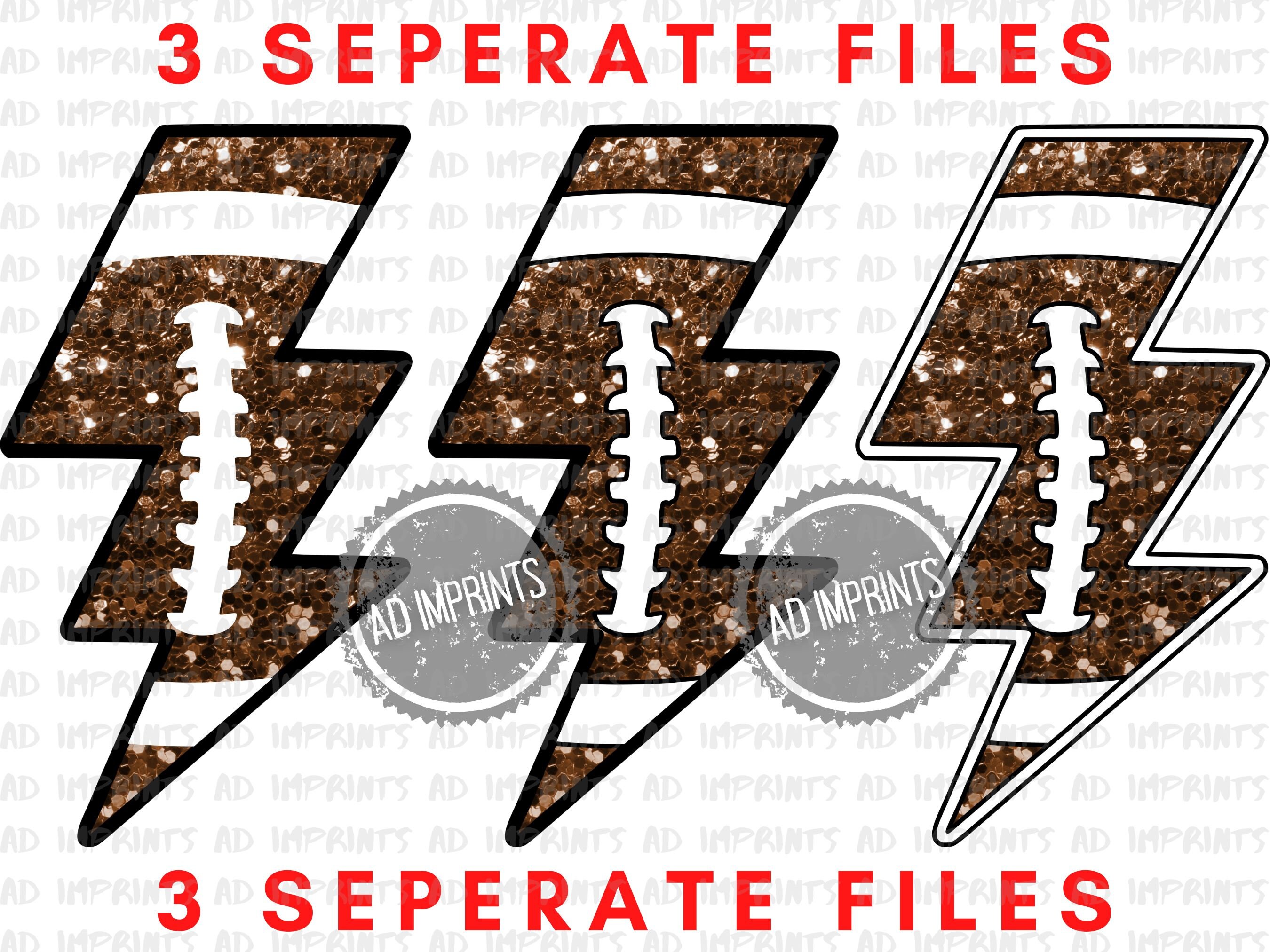 Football Lightning Bolt PNG Bundle Glitter Lightning Bolt Etsy