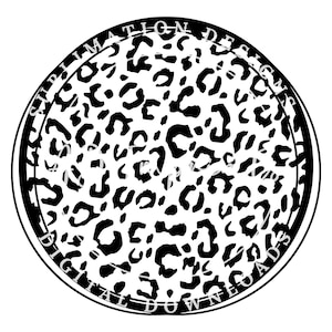 Leopard Circle Frame Sublimation PNG | Cheetah Spots SVG | Leopard Monogram | Cricut | Silhouette | Cutting Machine Files | Png, Pdf, Dxf