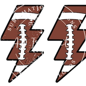 Éclair de football PNG, design en sublimation de football en détresse, match de football PNG jour, cheer maillot PNG, football maman Clipart, lot de 2
