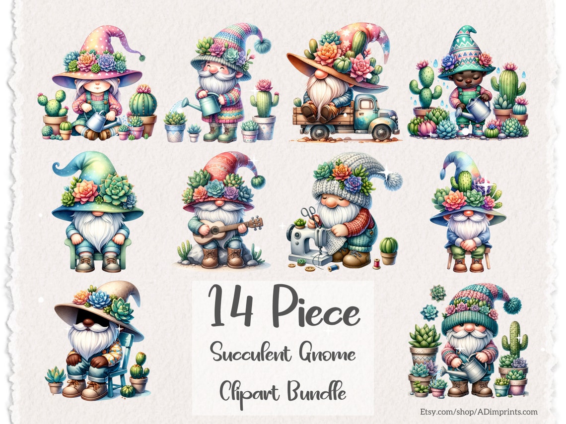 Gnome Party Invitations Clipart Bundle Gnome Classroom Decor Clipart ...