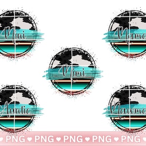 Mama Mini Png | Black Cowhide | Serape Print | Turquoise | Western Sublimation | Auntie, Mimi, Mama | Mother's Day Gift | Gift For Grandma