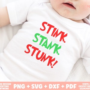 Bambino Bambino Carino Adorabile Babbo Natale Cartone Animato Puzza Puzzo Puzzo Maglietta Tutina Pigiama Svg Png Sublimazione Download Istantaneo Baby Shower Regalo