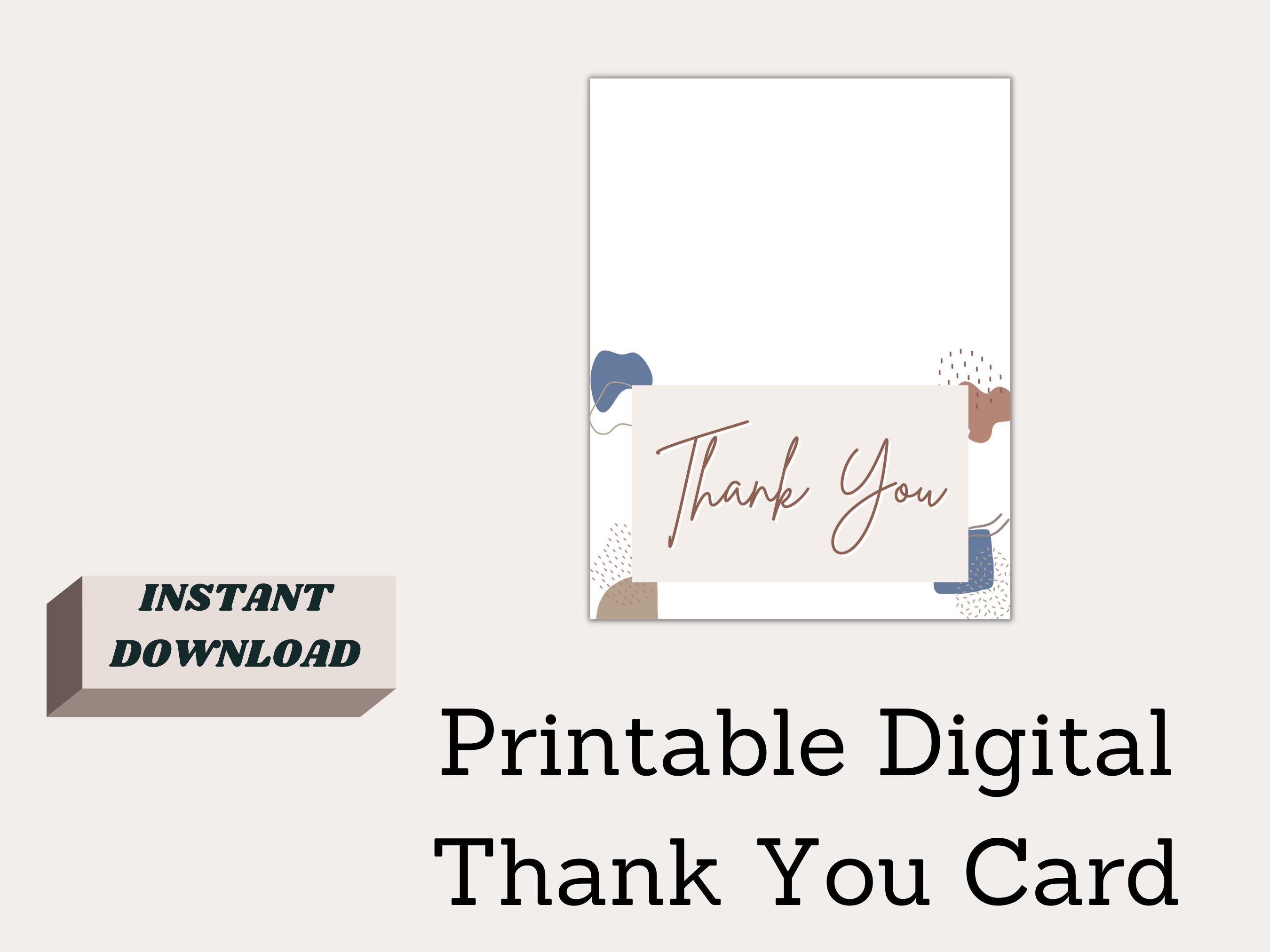 Printable Digital Thank You Greeting Card Standard 8.5x11 Etsy