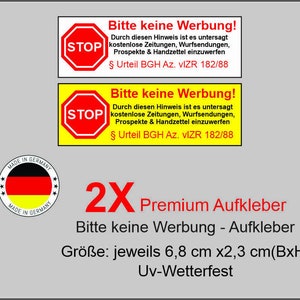 3 x Aufkleber Bitte keine Werbung und kostenlose Zeitungen einwerfen  Briefkasten - NetSpares GmbH