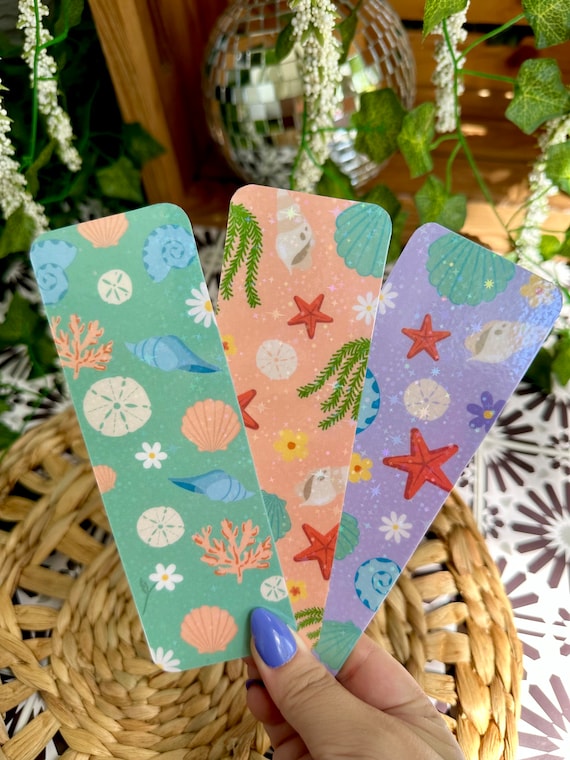 Holographic TSITP Inspired Bookmark Set | Summer Bookmarks | Beach Bookmarks | Sparkle Glitter Bookmark Gift