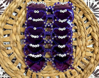 BTS Concert Bedazzled Heart Sunglasses | Bling Rhinestone Sunglasses | KPop Concert Sunglasses