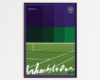 Wimbledon 2014 Posterdruck, gerahmte Kunst, Tennis Poster, Geburtstagsgeschenkidee, Sportdruck, Tennisgeschenke