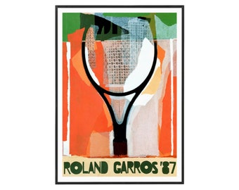 Roland Garros French Open 1987 Poster, Poster for Tennis Lover, Tennis Poster, Tennis Print, Print with Framed Options