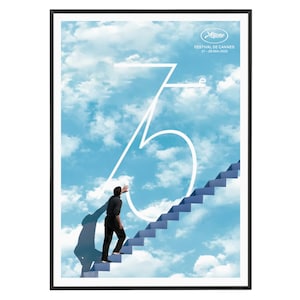 Cannes Film Festival 2022 Poster, Film Poster, Festival Poster, Movie Poster, Cannes Film Festival Poster, Poster with Wood Frame