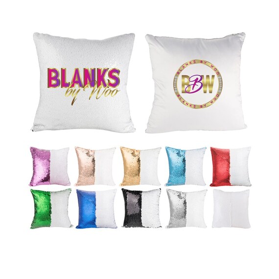 Reversible Sublimation Sequin Pillow Case Various Colors Etsy