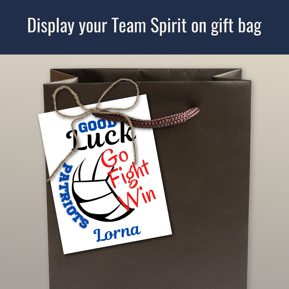 Good Luck Volleyball Name Gift Tag Volleyball Name Tag for Etsy