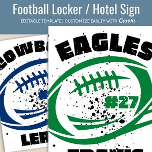 Fußball Hotel Türschild, Namensschild Umkleideraum, Teamgeist Schild, Reise Pride Schild, Fußball Türschild Anpassen Canva Vorlage FTB008