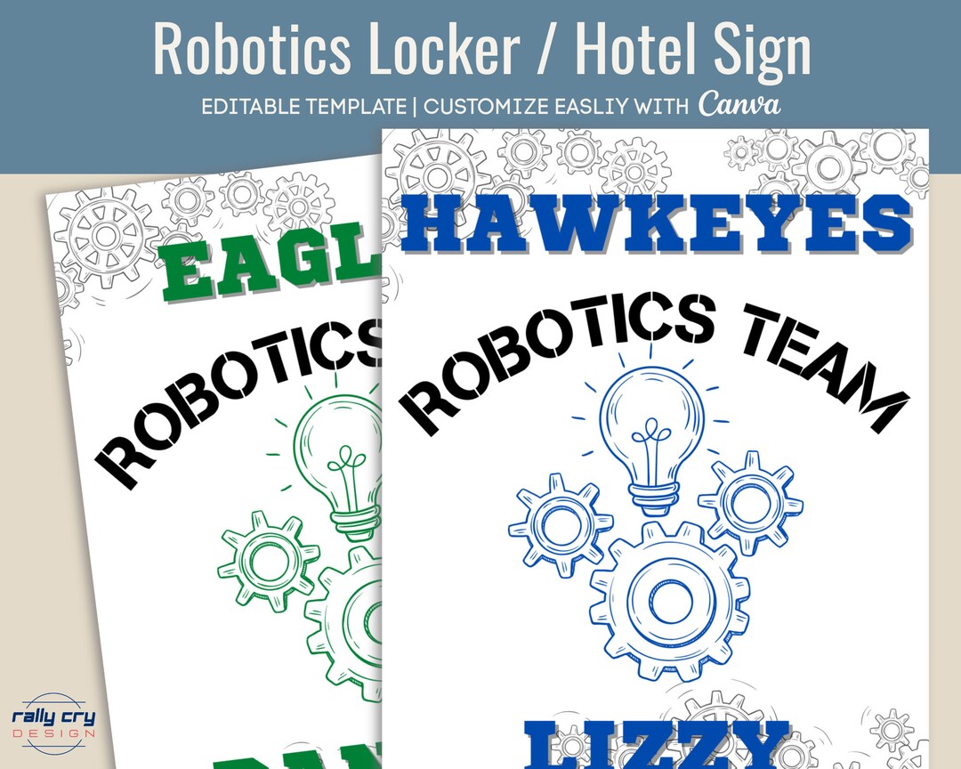 Robotics League Locker Sign, Hotel Door Sign, Robotics Locker ...