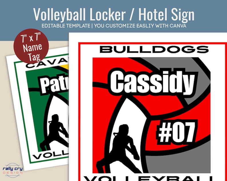Volleyball Hotel Door Sign Locker Decoration Name Tag - Etsy