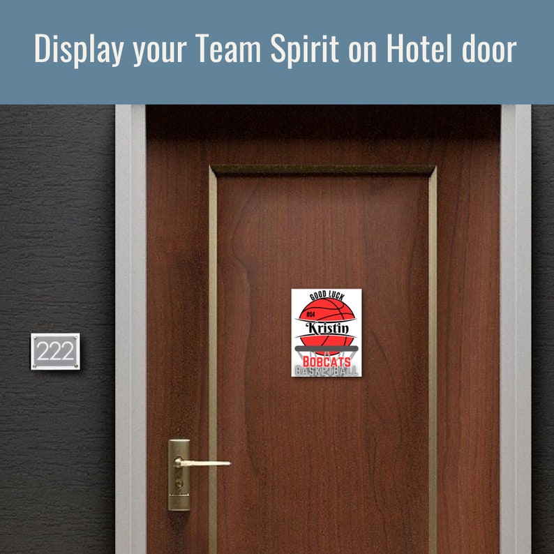 Good Luck Basketball Locker Sign, Travel Team Hotel Door Player Name