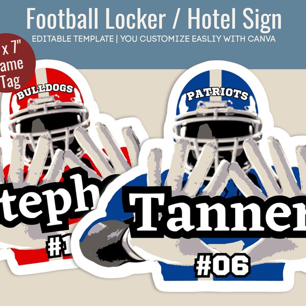 Football Locker Room Name Plates Etsy