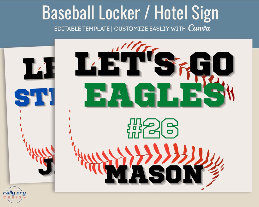 Baseball Locker Sign Tag, Locker Decoration, Team Hotel Sign, Locker ...