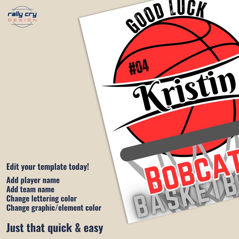 Good Luck Basketball Locker Sign, Travel Team Hotel Door Player Name