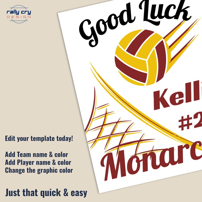 Good Luck Volleyball Locker Sign, Hotel Door Sign, Locker Room