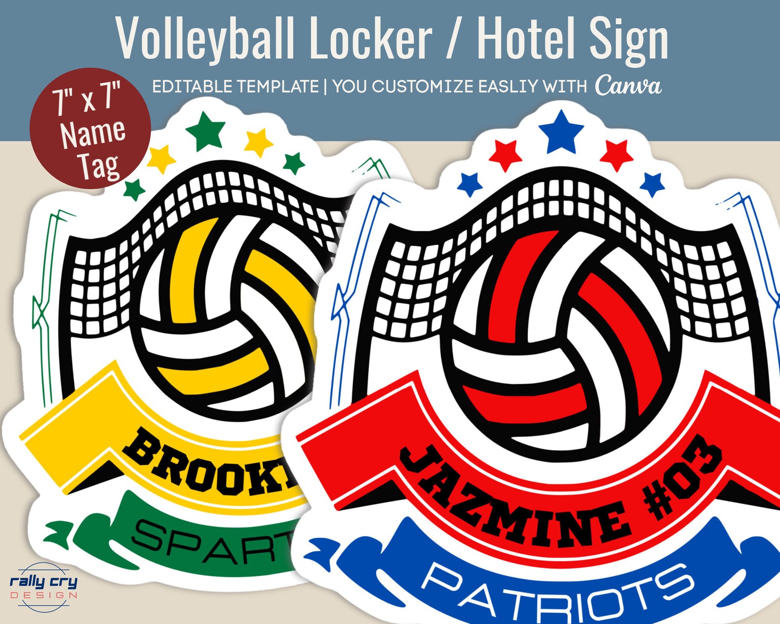 Volleyball Hotel Door Sign Locker Decoration Name Tag - Etsy