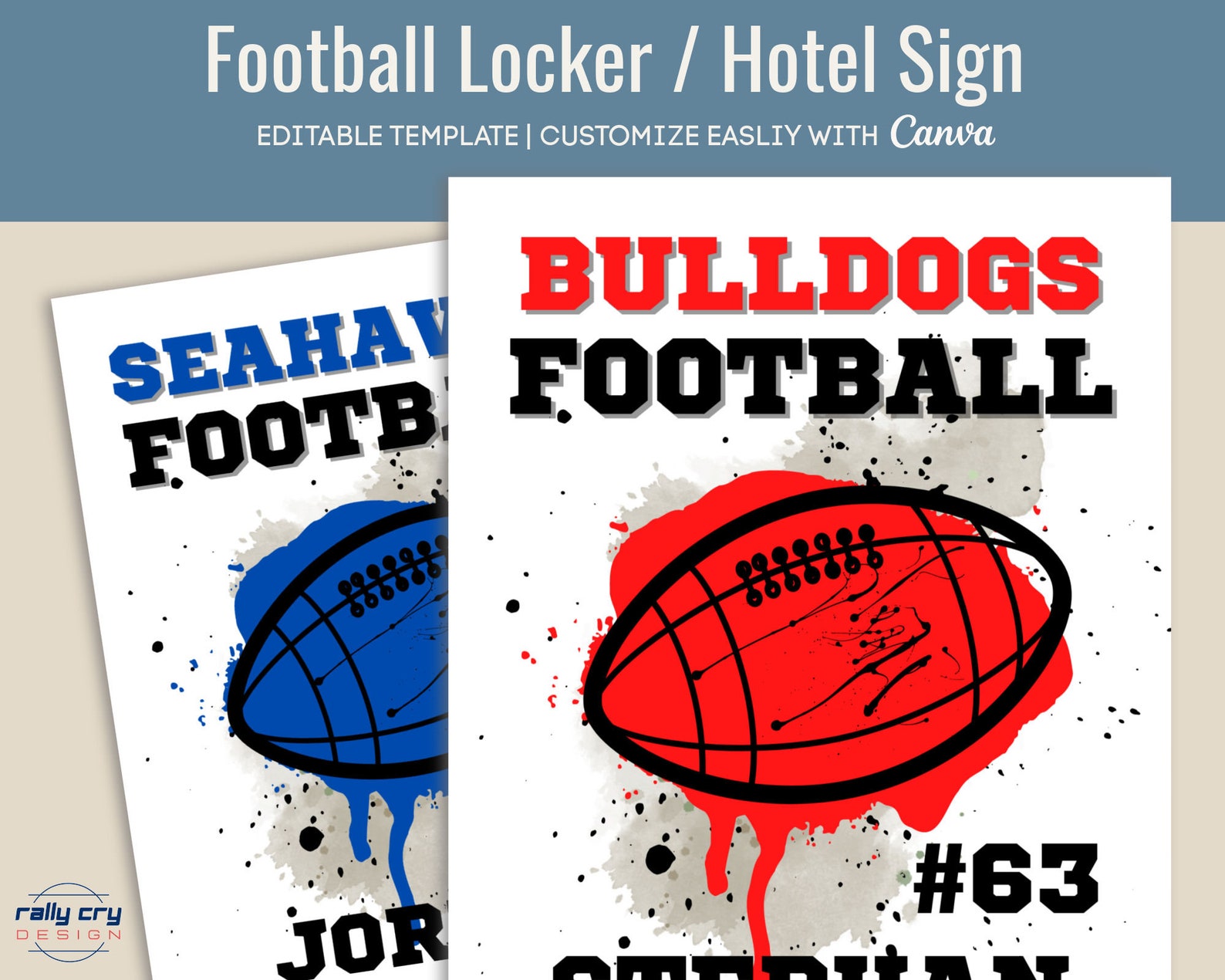 Football Locker Sign, Hotel Door Hanger, Locker Room Poster, Pep Rally ...