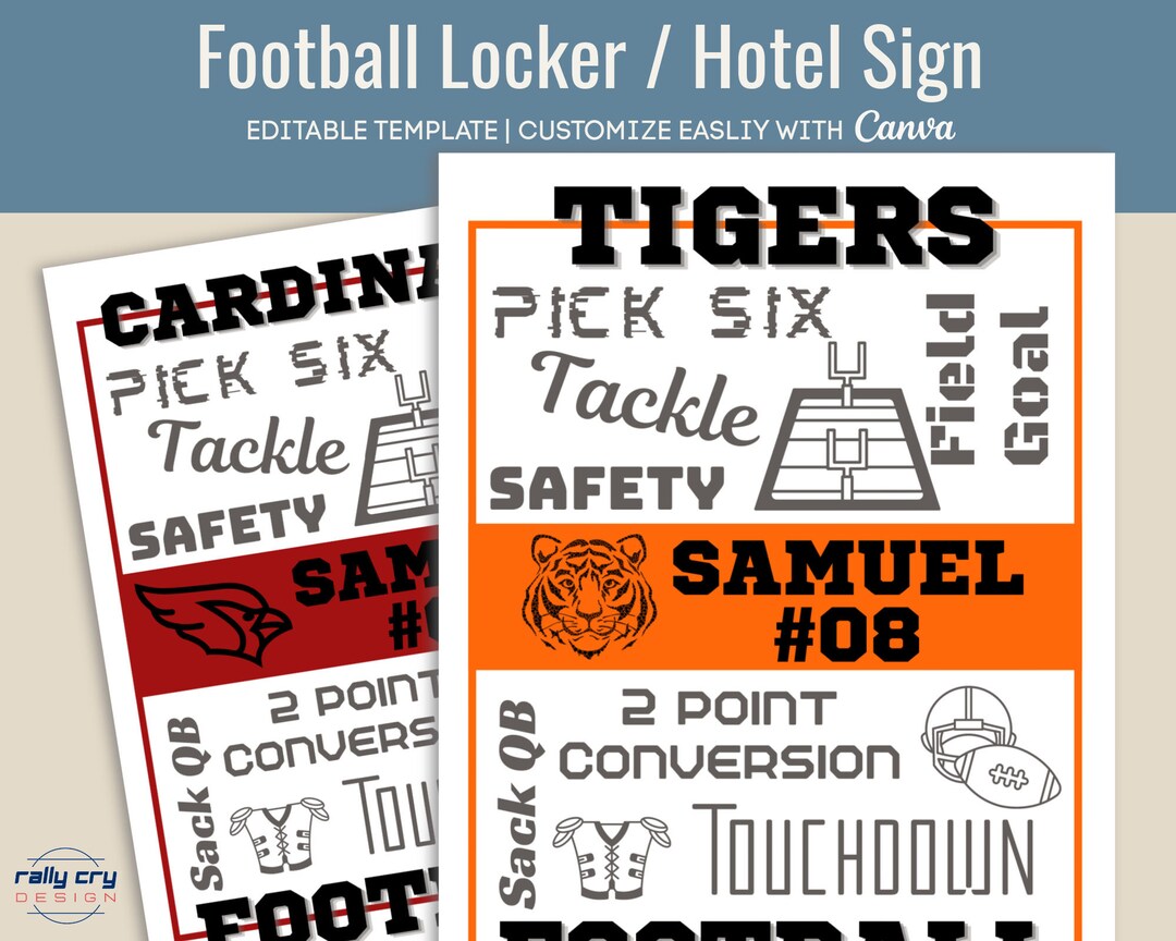 Football Locker Decoration, Locker Sign Tag, Hotel Door Sign, Locker ...