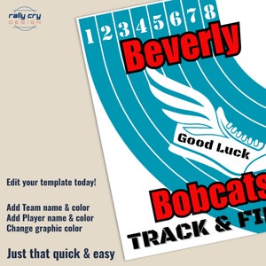 Good Luck Track &amp; Field Locker Tag Sign, Travel Team Hotel Door Sign ...