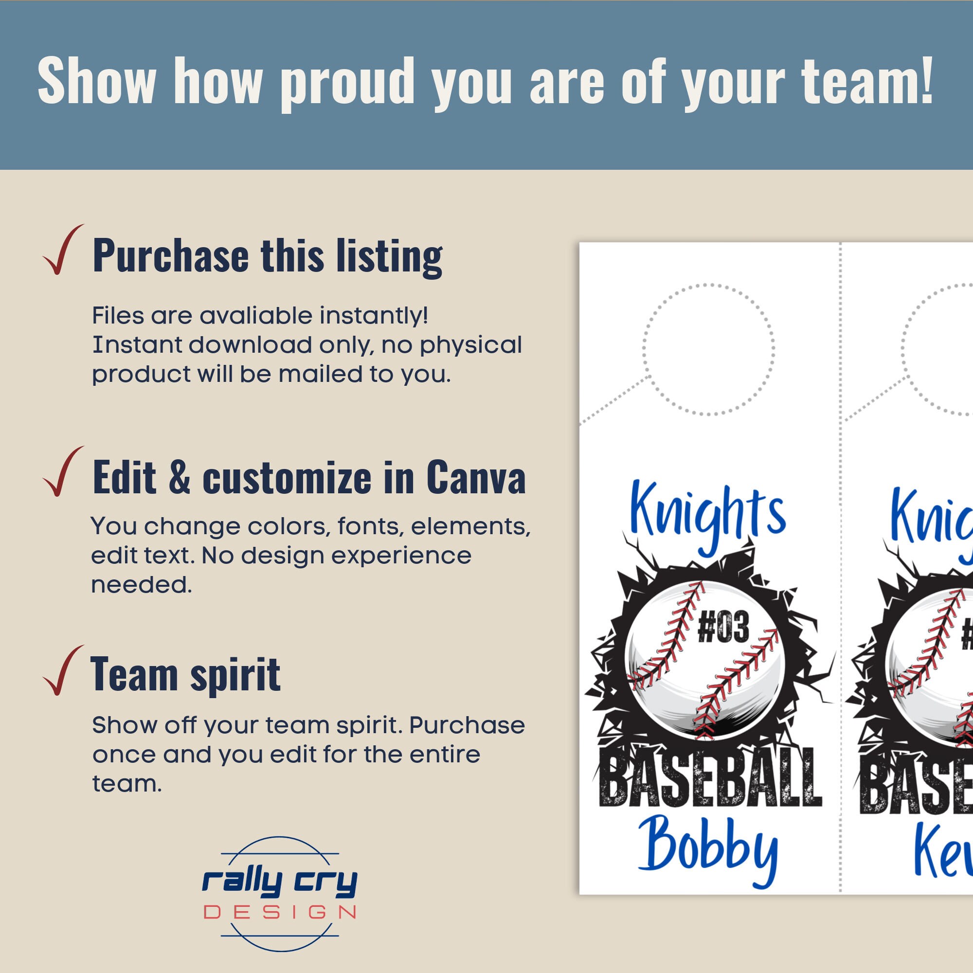 Baseball Gameday Hotel Door Hanger Door Decoration Name Tag Etsy