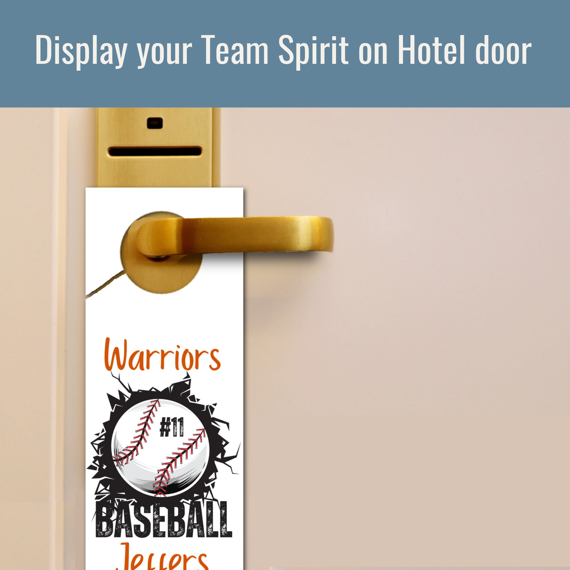 Baseball Gameday Hotel Door Hanger Door Decoration Name Tag Etsy
