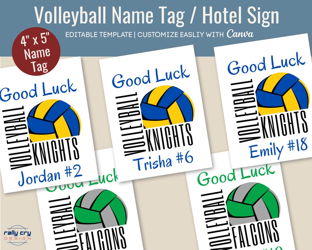 Good Luck Volleyball Name Gift Tag Travel Team Treat Goodie Etsy