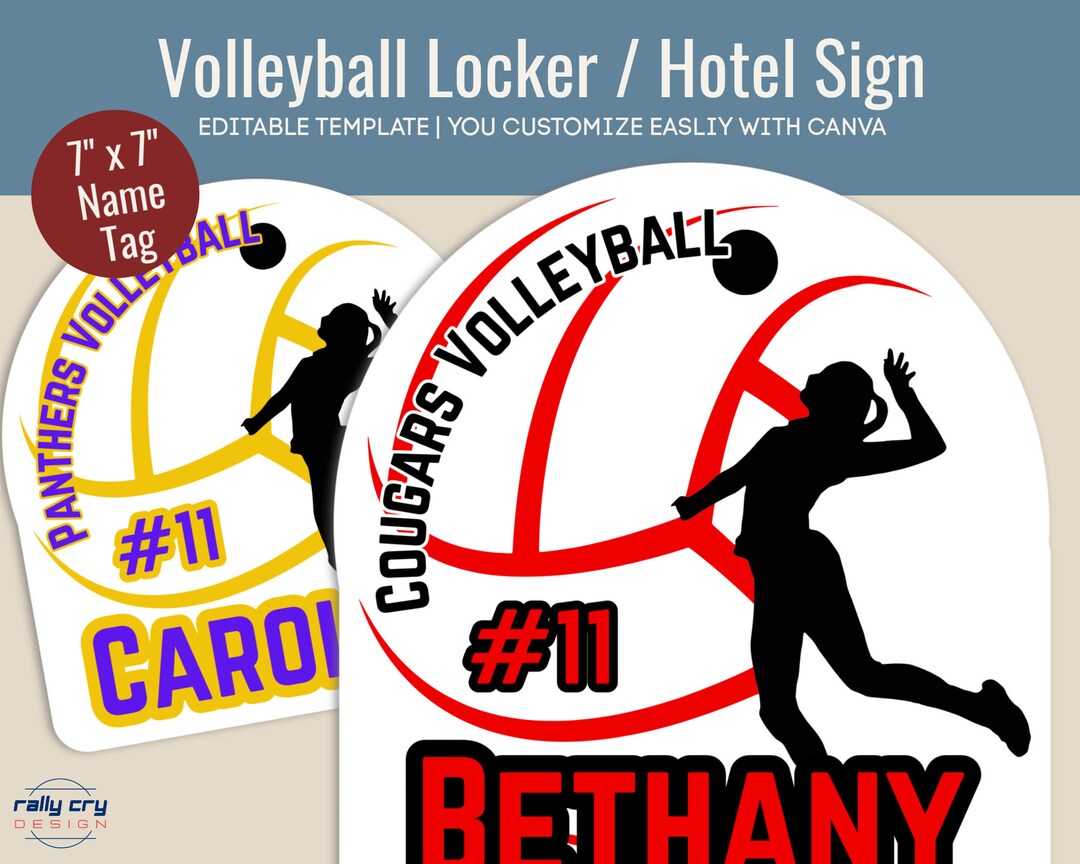 Volleyball Locker Decoration Name Tag, Travel Hotel Door Sign ...