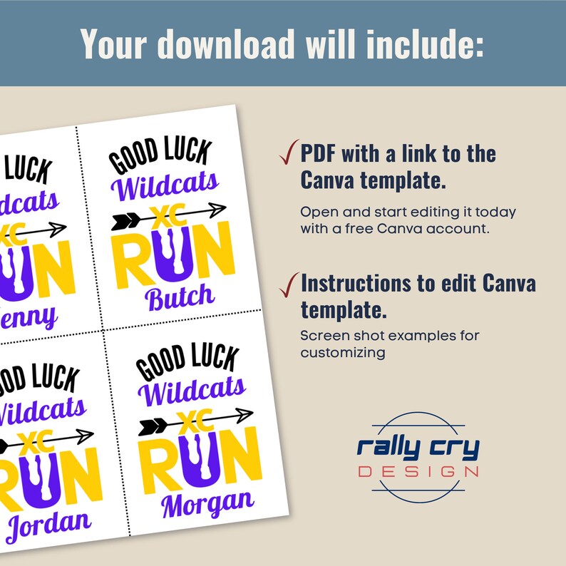 Good Luck Cross Country Name Gift Tag XC Travel Snack Bag - Etsy