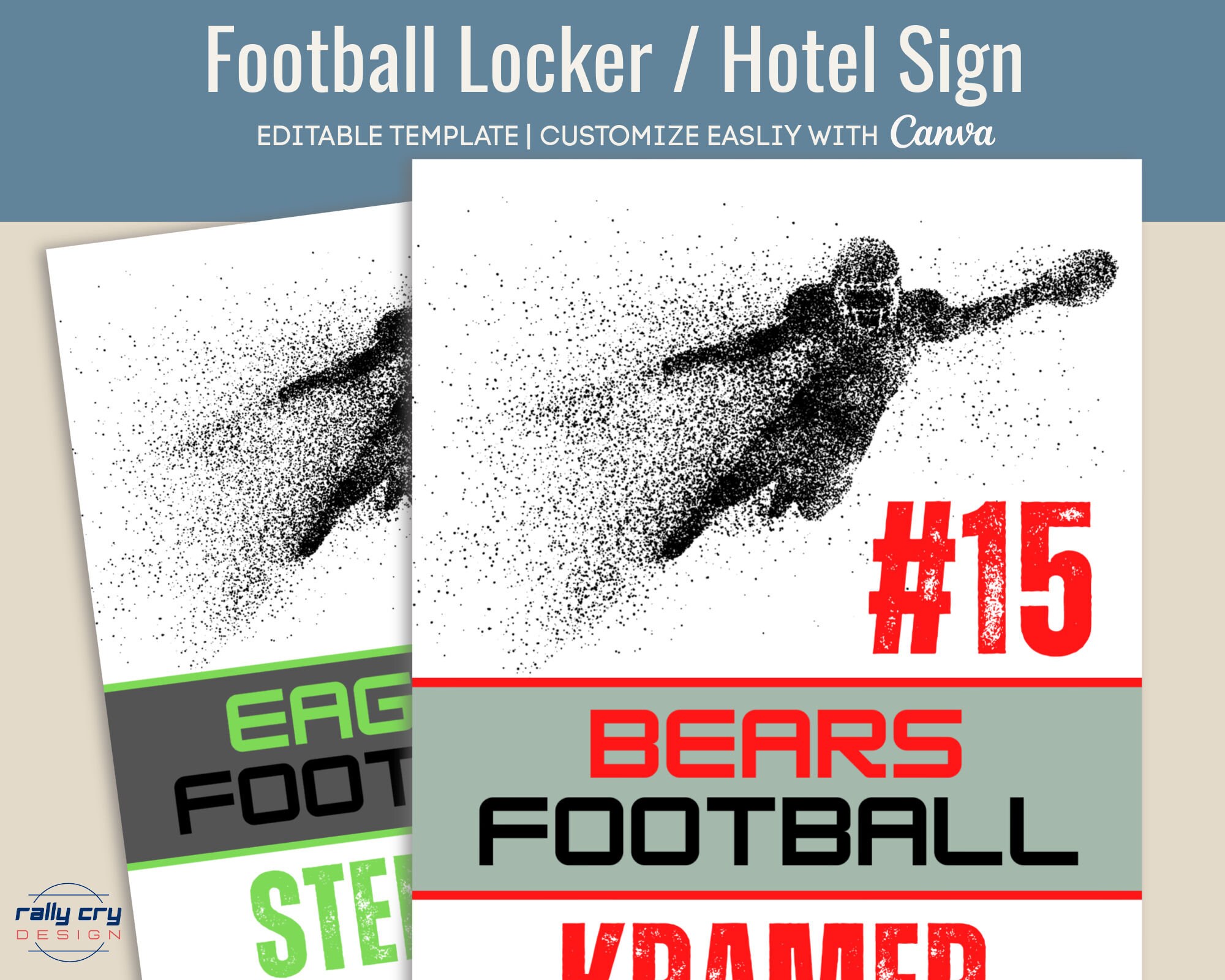 Football Locker Decoration Sign Tag Hotel Door Sign Locker Etsy