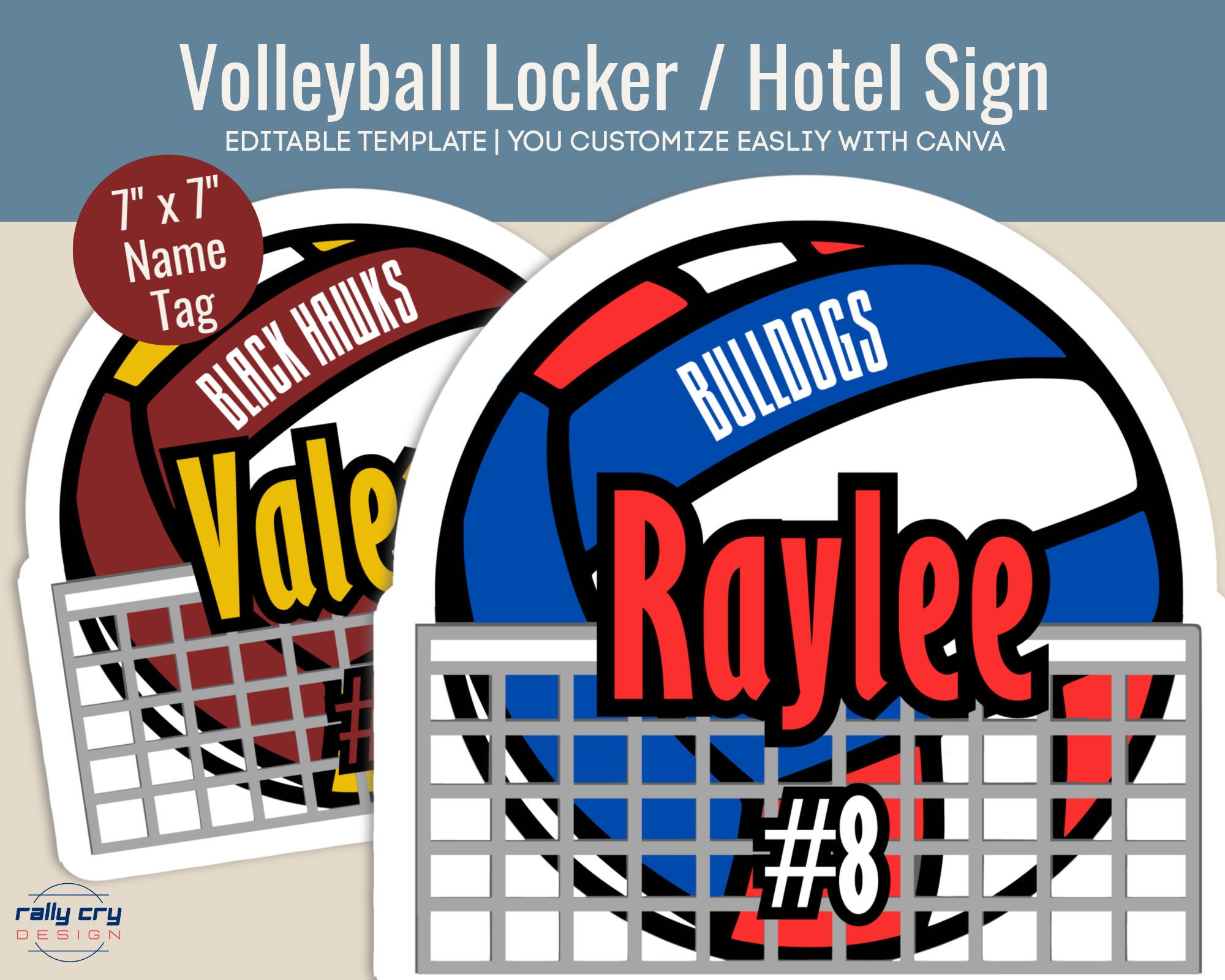 Volleyball Locker Decoration Name Tag, Travel Hotel Door Sign ...