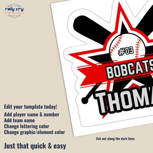 Baseball Hotel Door Sign, Locker Decoration Name Tag, Baseball Team ...