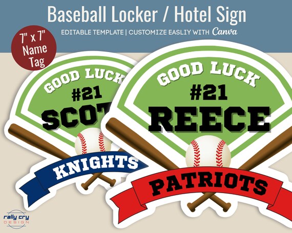 Baseball Hotel Door Hanger Locker Room Poster Locker - Etsy