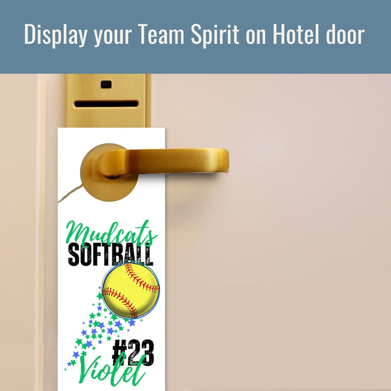 Softball Hotel Door Hanger Sign Door Decoration Name Tag Etsy