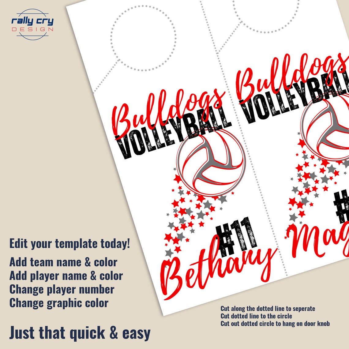 Volleyball Hotel Door Hanger Sign Door Decoration Name Tag - Etsy